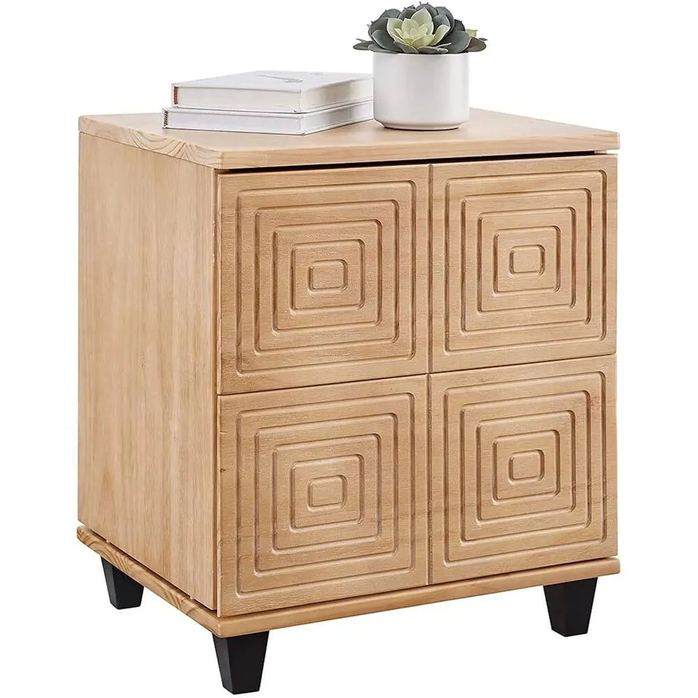 Zavior Musehome Mix Colour Solid Wood Nightstand