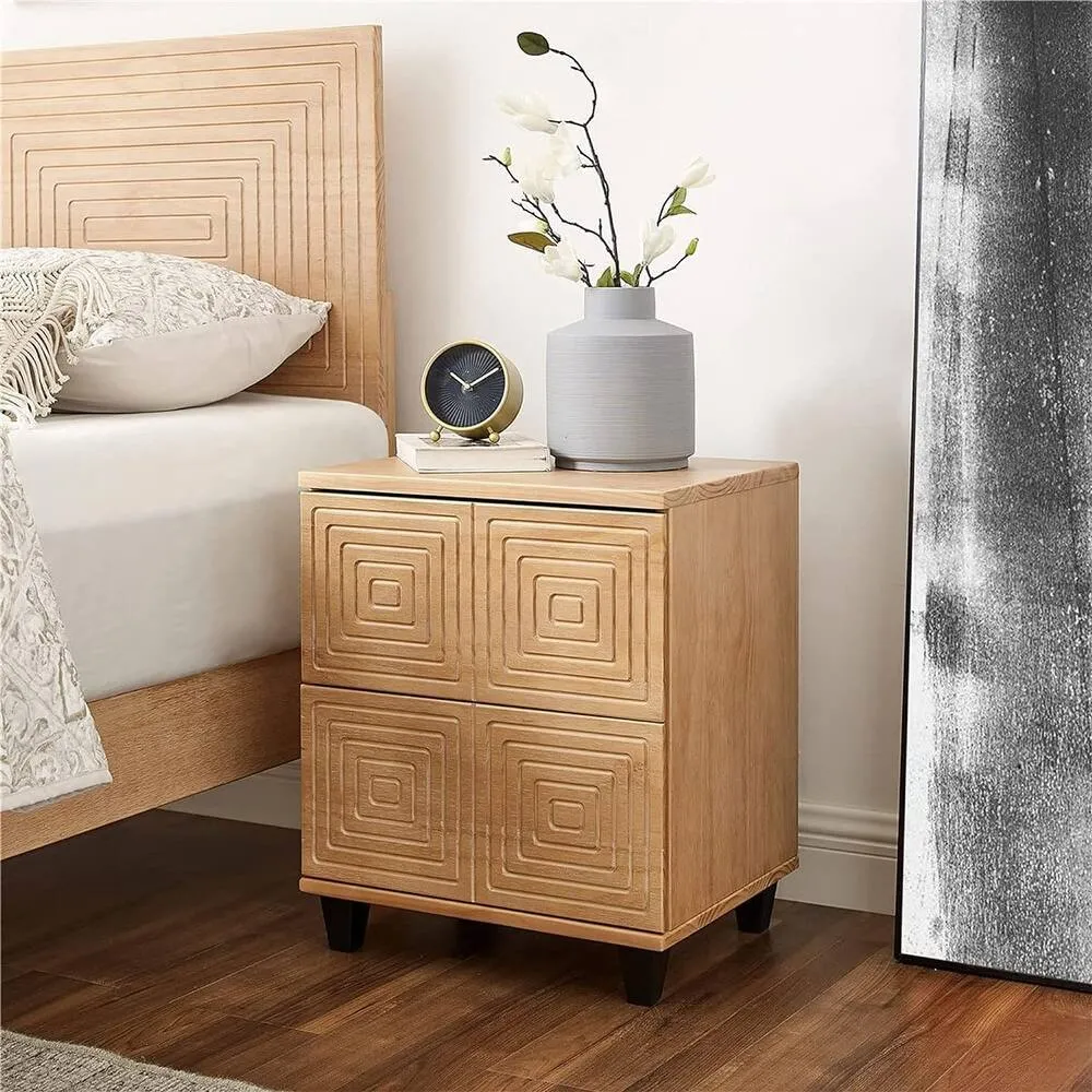 Zavior Musehome Mix Colour Solid Wood Nightstand