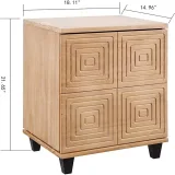 Zavior Musehome Mix Colour Solid Wood Nightstand thumbnail 7