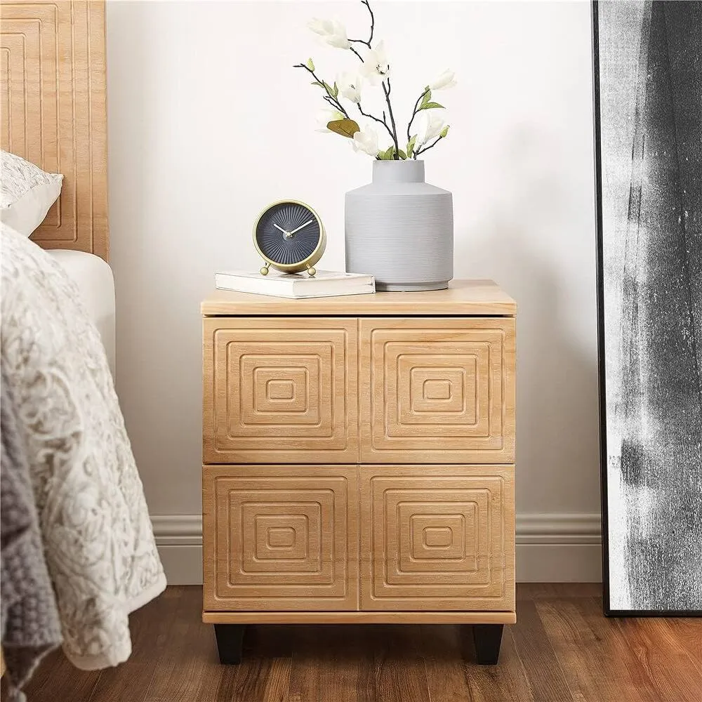 Zavior Musehome Mix Colour Solid Wood Nightstand