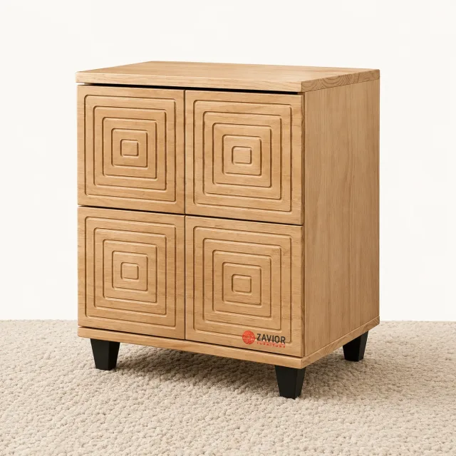 Zavior Musehome Mix Colour Solid Wood Nightstand