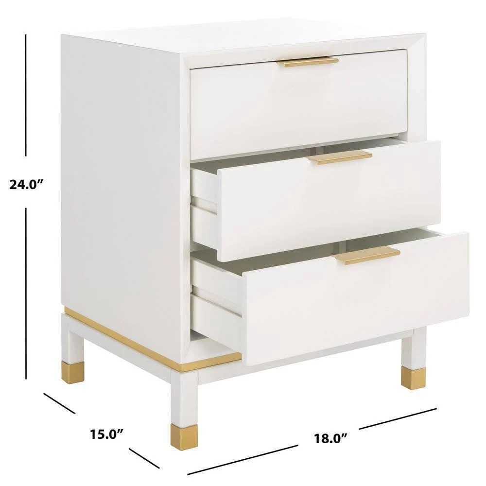 Zavior Baskin 3-Drawer Nightstand Accent Table