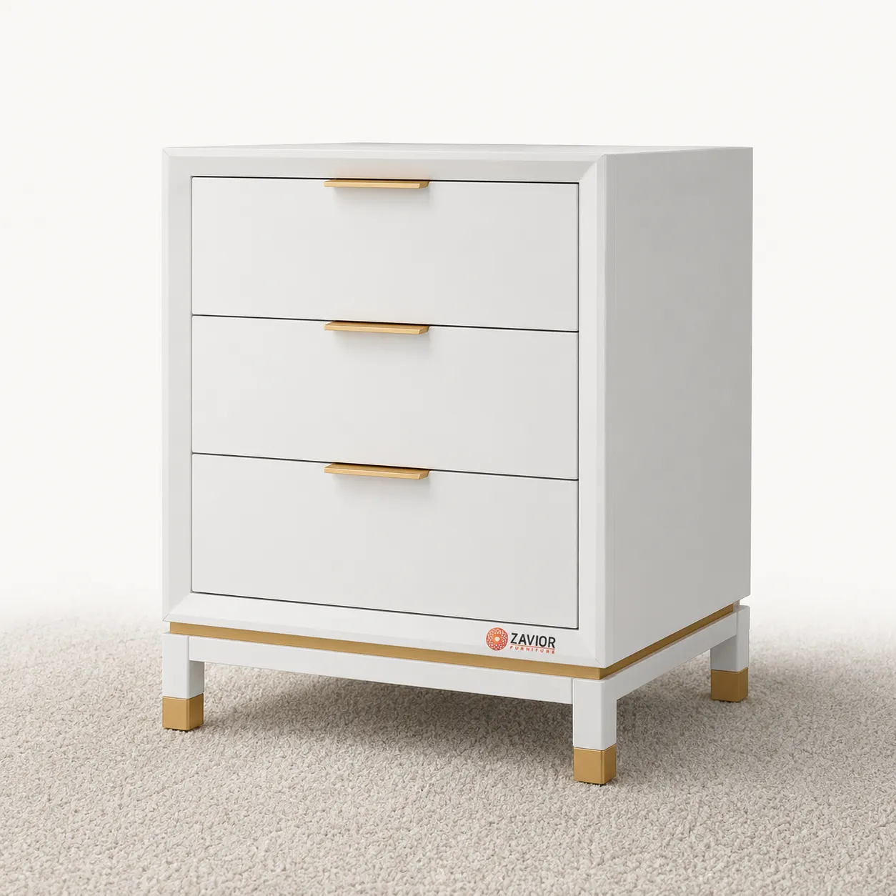 Zavior Baskin 3-Drawer Nightstand Accent Table