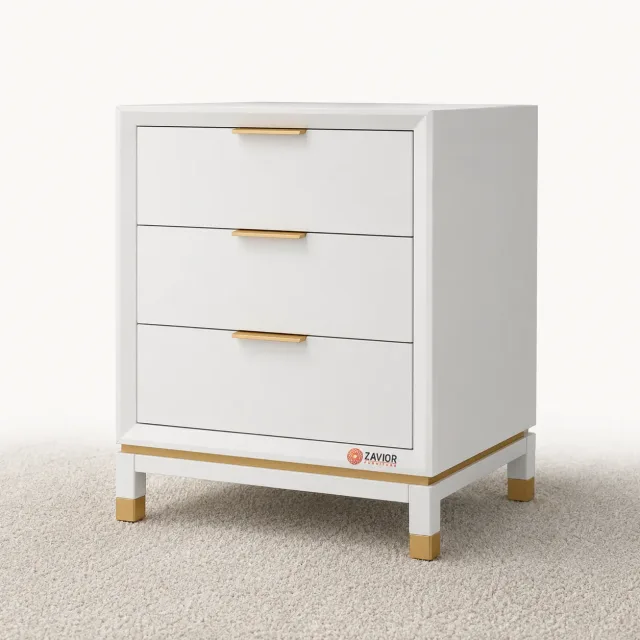 Zavior Baskin 3-Drawer Nightstand Accent Table