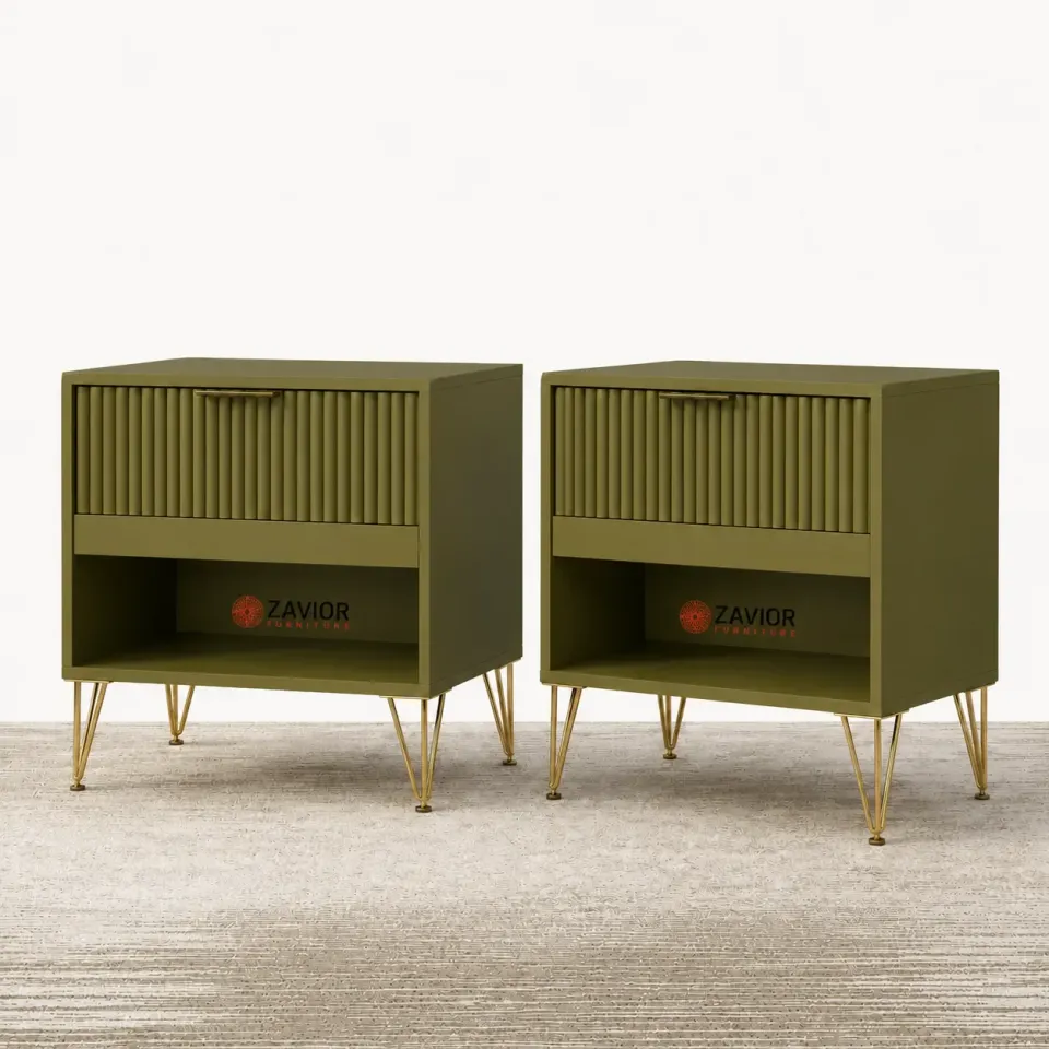 Zavior Dumbo Mid Century 1 Drawer Nightstand Set of 2 - product image 2