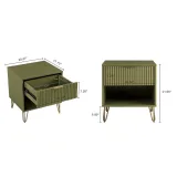 Zavior Dumbo Mid Century 1 Drawer Nightstand Set of 2 thumbnail 11
