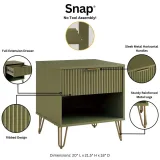 Zavior Dumbo Mid Century 1 Drawer Nightstand Set of 2 thumbnail 7