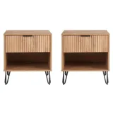 Zavior Dumbo Mid Century 1 Drawer Nightstand Set of 2 thumbnail 5