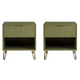 Zavior Dumbo Mid Century 1 Drawer Nightstand Set of 2 thumbnail 12
