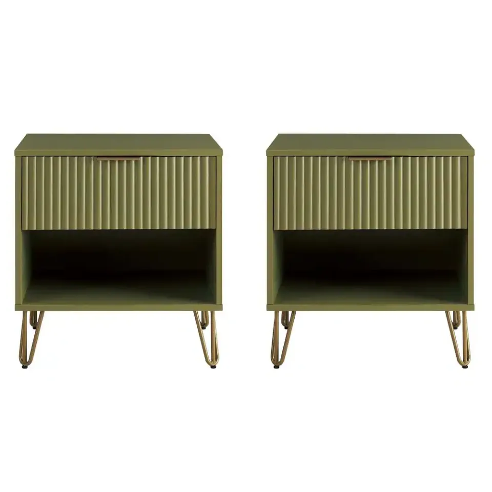 Zavior Dumbo Mid Century 1 Drawer Nightstand Set of 2 - product image 13