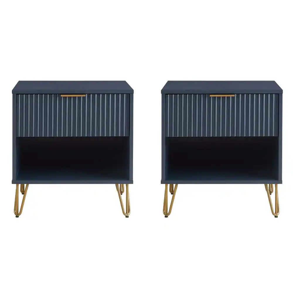 Zavior Dumbo Mid Century 1 Drawer Nightstand Set of 2
