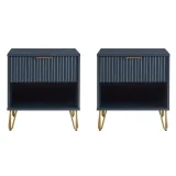 Zavior Dumbo Mid Century 1 Drawer Nightstand Set of 2 thumbnail 13