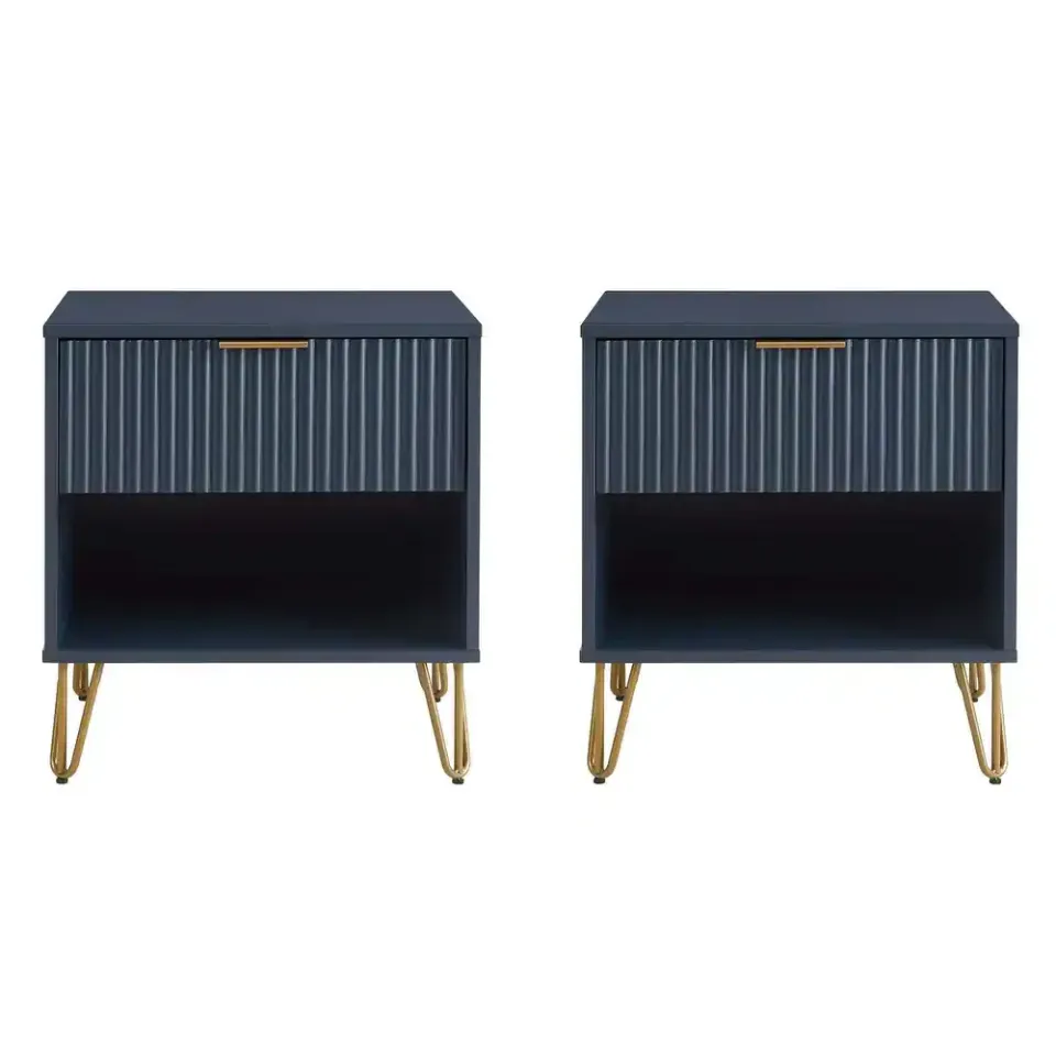 Zavior Dumbo Mid Century 1 Drawer Nightstand Set of 2 - product image 14