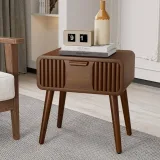 Zavior Cosiest Modern Brown Nightstand with Drawer thumbnail 2