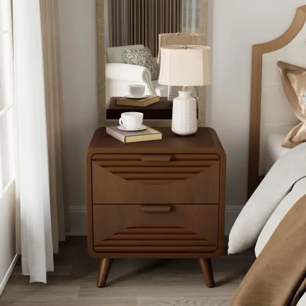 Zavior Cosiest Modern Brown Nightstand with Drawer