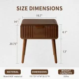 Zavior Cosiest Modern Brown Nightstand with Drawer thumbnail 4