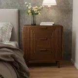 Zavior Cosiest Modern Brown Nightstand with Drawer thumbnail 1