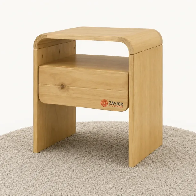 Zavior Musehome Modern Wood Nightstand