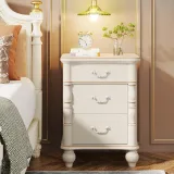Zavior Modern 3-Drawer Nightstand with Solid Wood Legs thumbnail 3