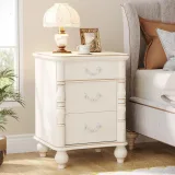Zavior Modern 3-Drawer Nightstand with Solid Wood Legs thumbnail 4