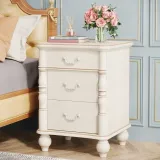 Zavior Modern 3-Drawer Nightstand with Solid Wood Legs thumbnail 9
