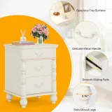 Zavior Modern 3-Drawer Nightstand with Solid Wood Legs thumbnail 7