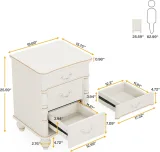 Zavior Modern 3-Drawer Nightstand with Solid Wood Legs thumbnail 8