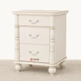 Zavior Modern 3-Drawer Nightstand with Solid Wood Legs thumbnail 1