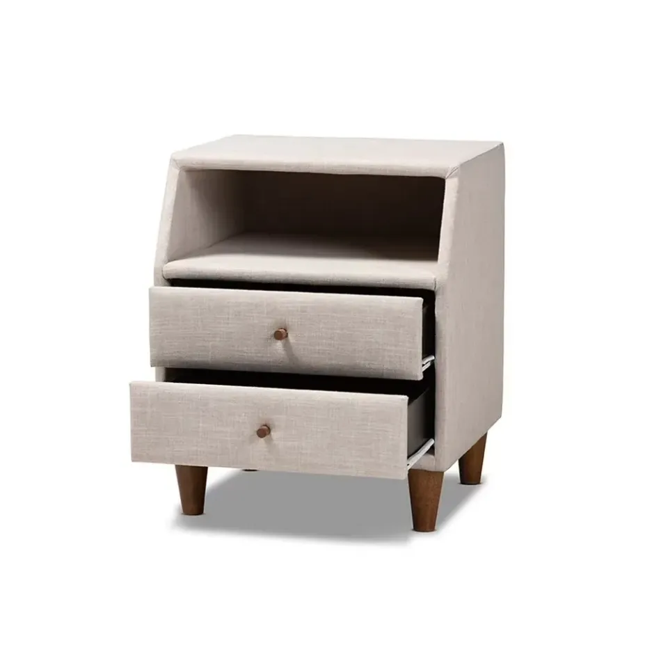 Zavior Claverie Mid-Century Fabric Upholstered Nightstand - product image 6
