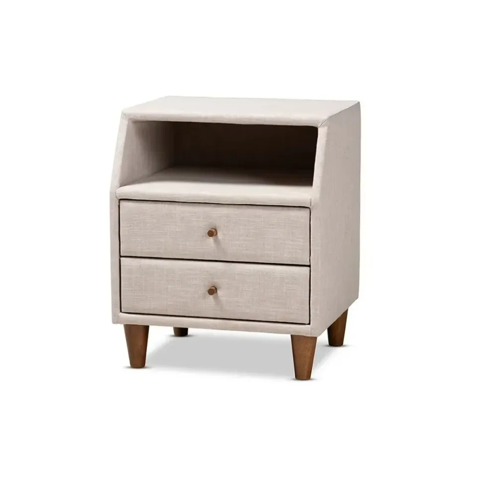 Zavior Claverie Mid-Century Fabric Upholstered Nightstand - product image 7