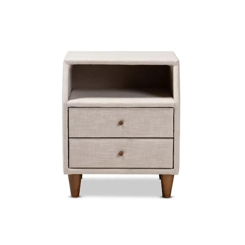 Zavior Claverie Mid-Century Fabric Upholstered Nightstand - product image 8