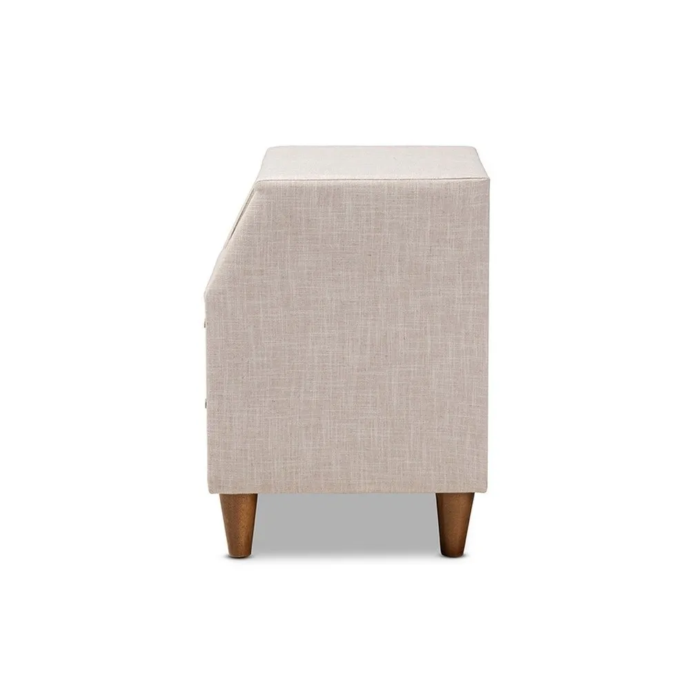 Zavior Claverie Mid-Century Fabric Upholstered Nightstand