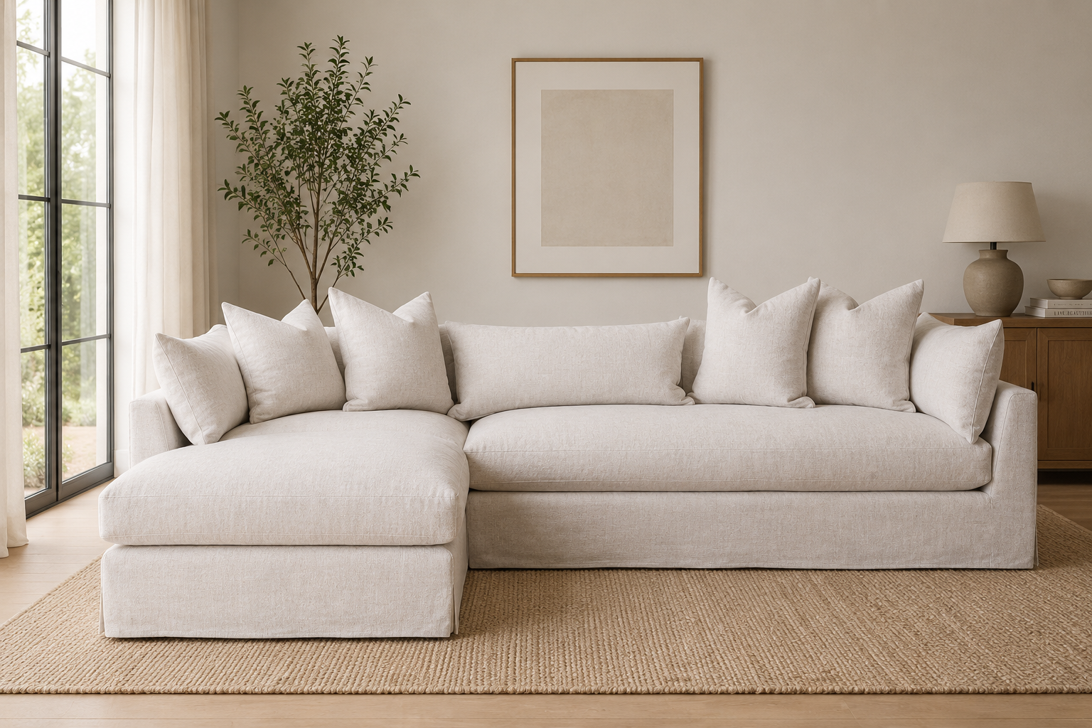 Brighton Right-Facing Slipcovered Sectional Sofa