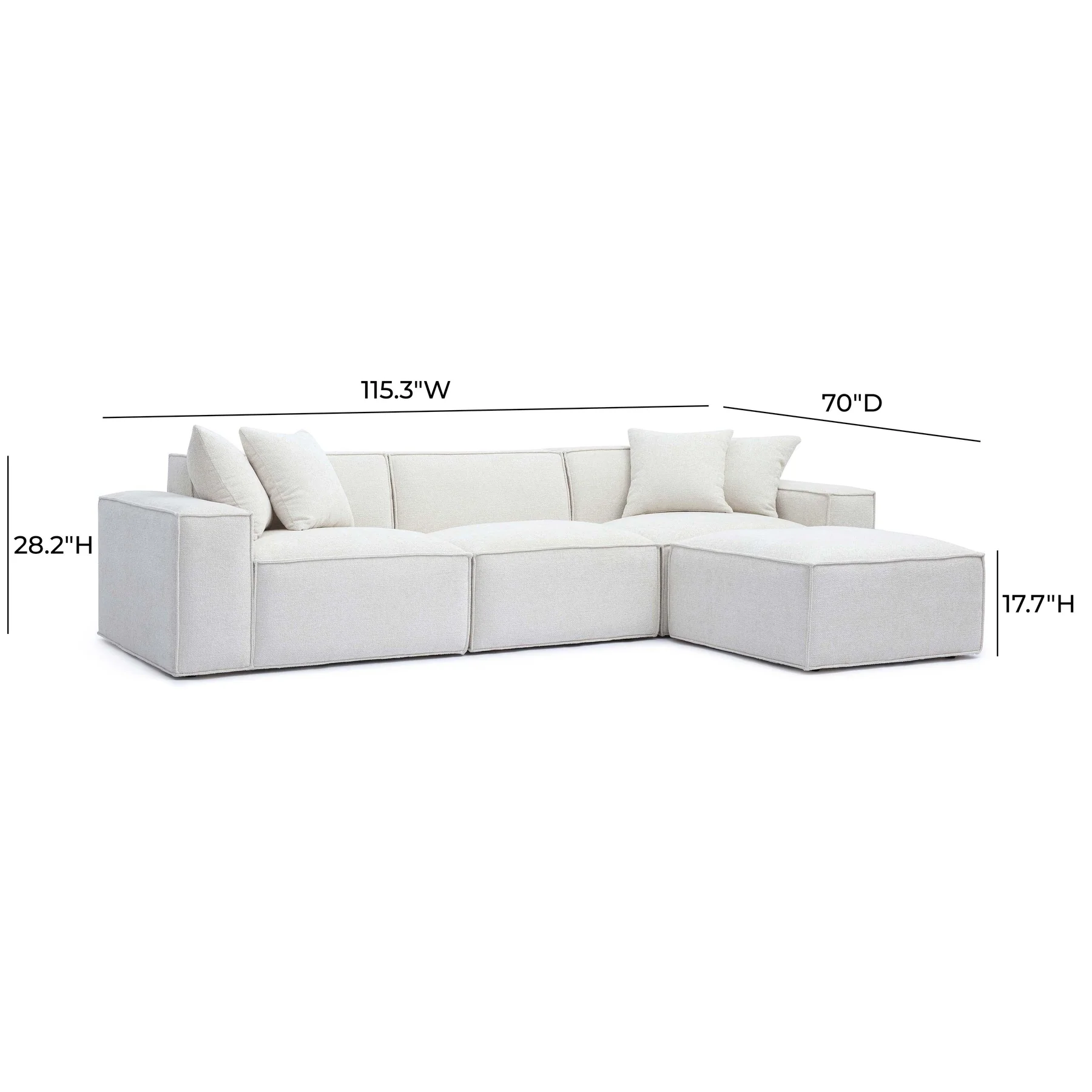 Monroe Velvet Right-Hand Sectional Sofa - product image 2
