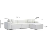 Monroe Velvet Right-Hand Sectional Sofa thumbnail 2
