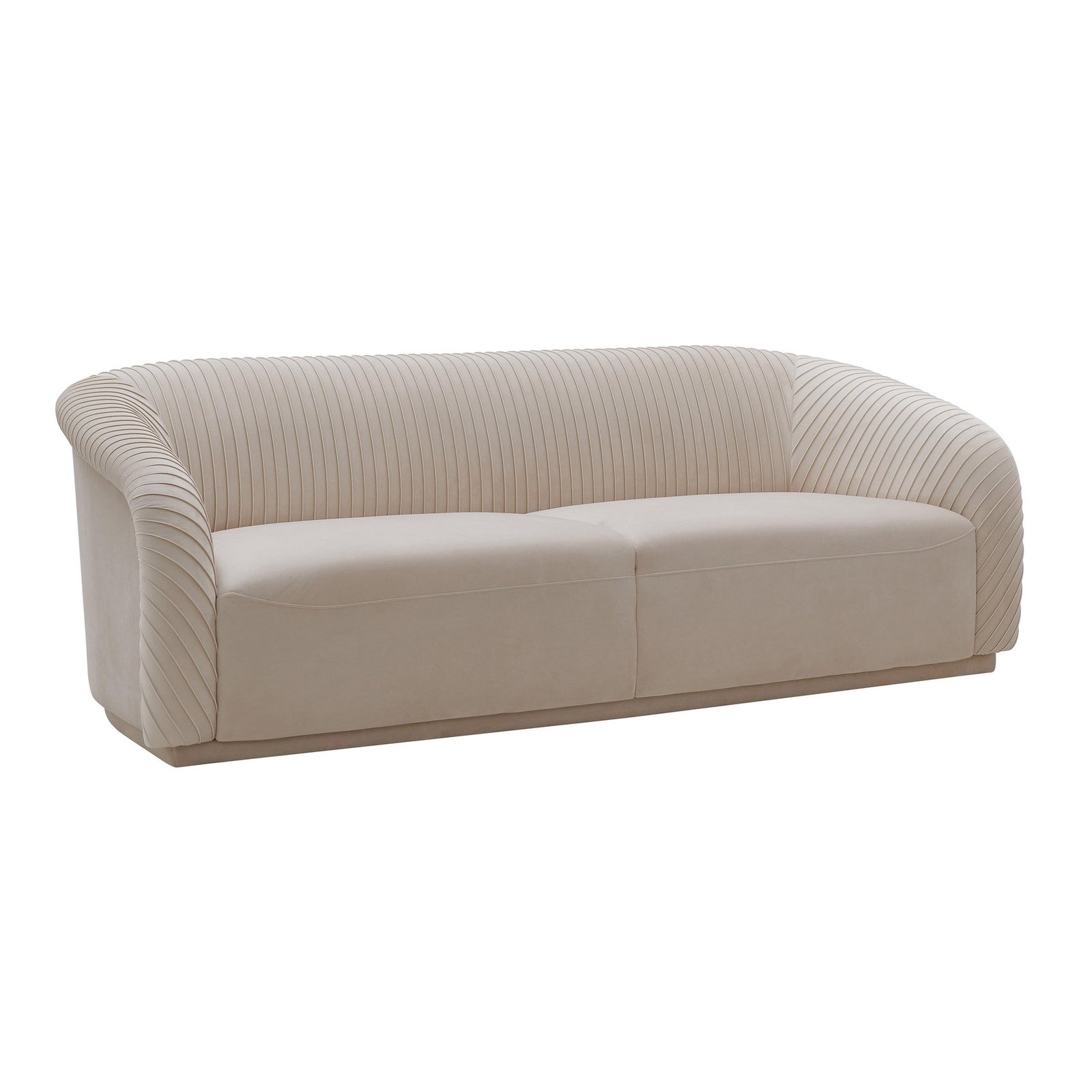 Yara Pleated Beige Velvet Sofa - product image 3