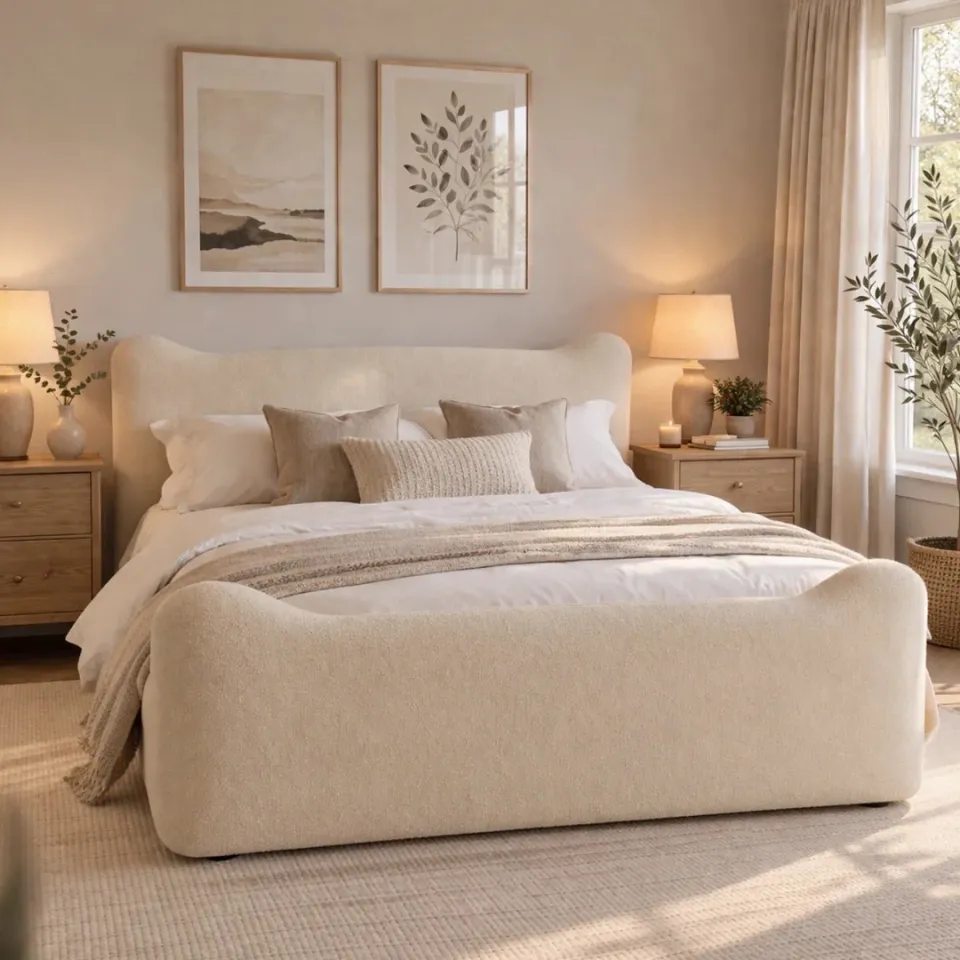 Haven Bouclé Bed - product image 1