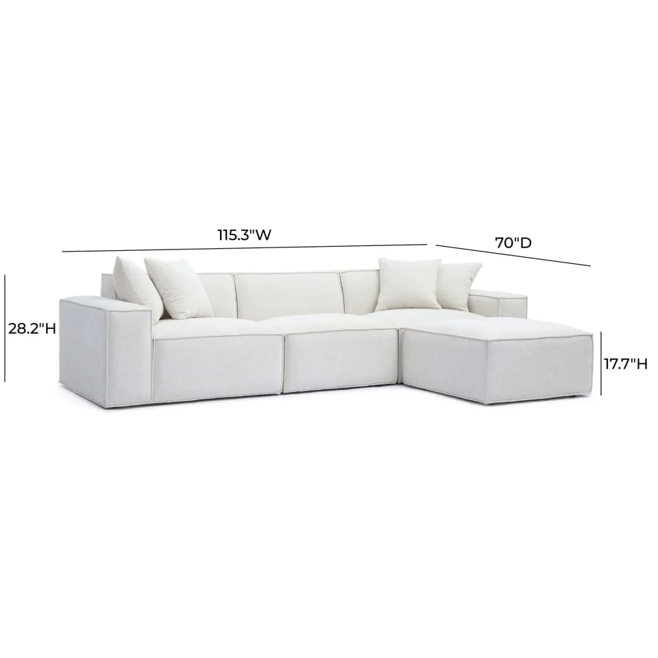 Monroe Velvet Right-Hand Sectional Sofa - product image 2