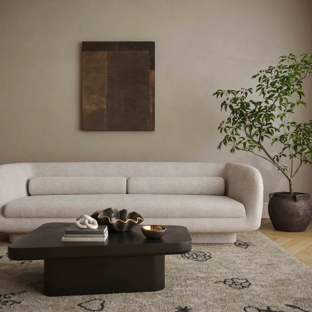 Simone Cream Boucle Sofa.