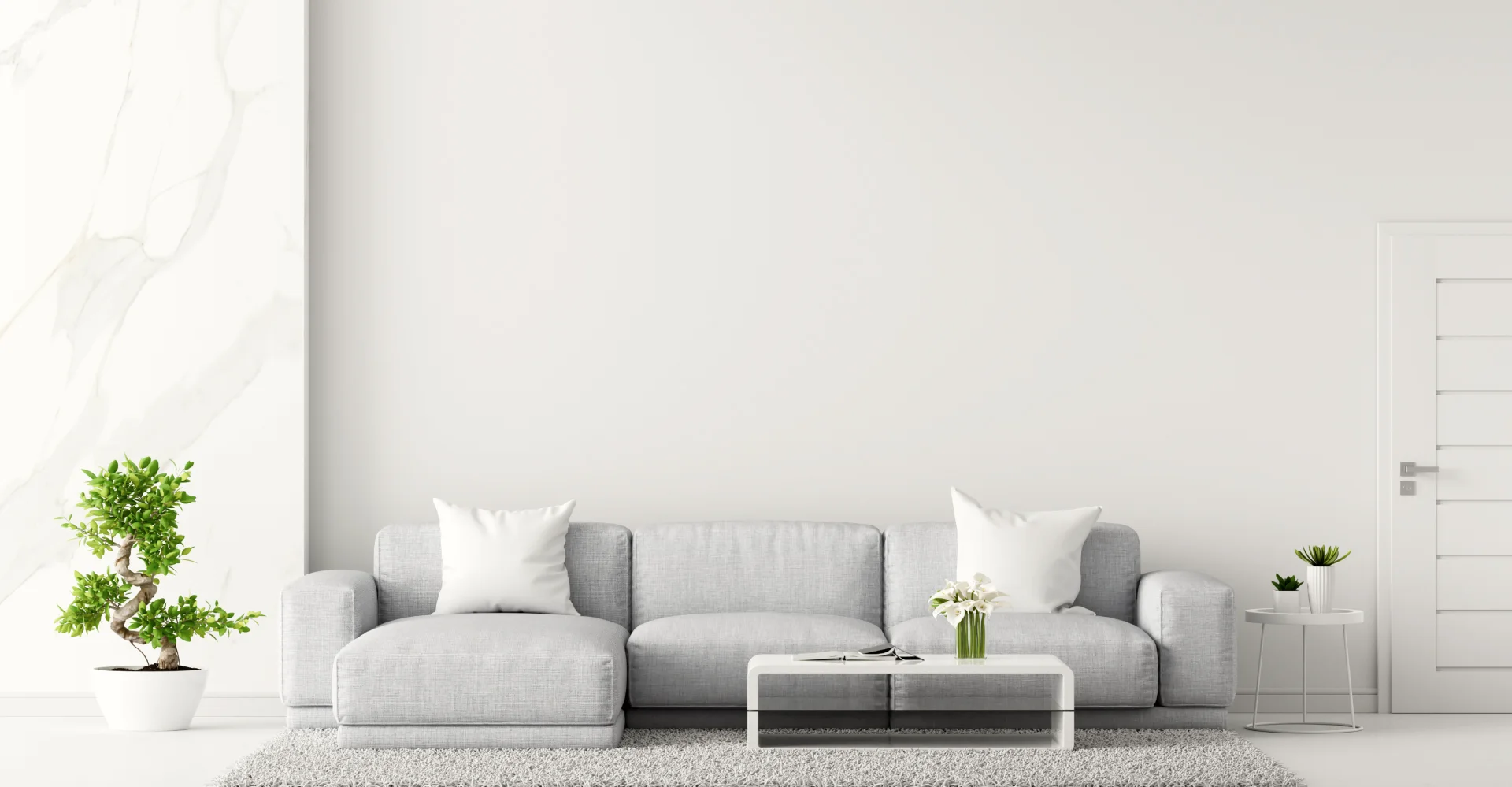 Luxury furnished living room interior